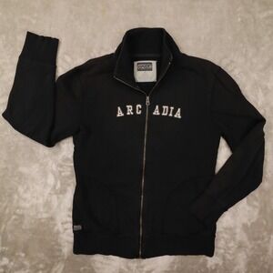 JanSport‎ Vintage Women's Black Sweat Shirt Full Zip Jacket Arcadia size XL